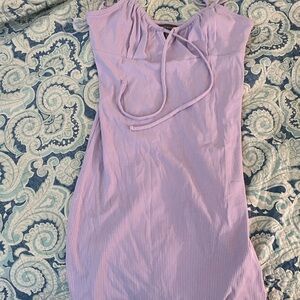 Lilac Ribbed Mini Dress